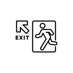 Emergency exit symbol icon isolated on white background