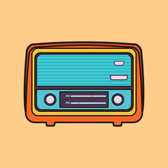 Radio Old Retro Style Clip Art Vector
