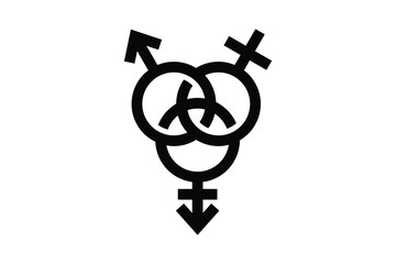 Transgender symbol. gender dysphoria symbol. Simple vector design editable - obrazy, fototapety, plakaty