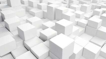 abstract white cubes with white background Generative AI