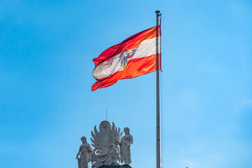  top of the Austrian Parliament Building seen in Vienna (Austria