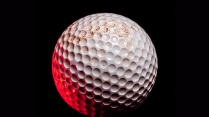 Golf ball on black background Generative AI