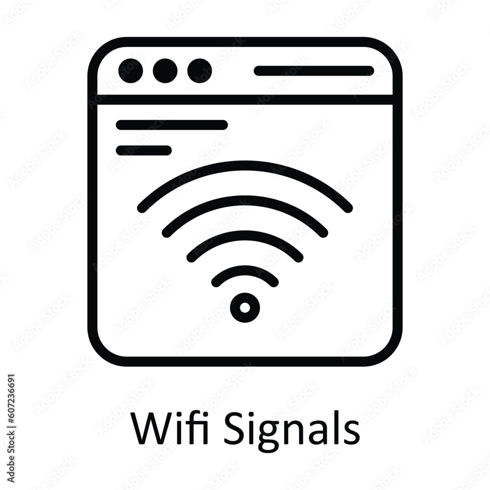 Poster wifi signals vector outline icon design illustration. seo and web symbol on white background eps 10 