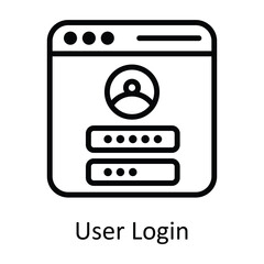 User Login  Vector  outline Icon Design illustration. Seo and web Symbol on White background EPS 10 File