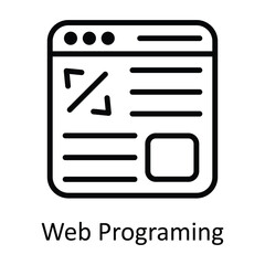 Web Programming Vector  outline Icon Design illustration. Seo and web Symbol on White background EPS 10 File