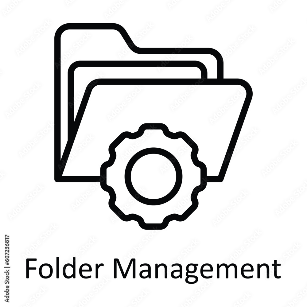 Poster folder management vector outline icon design illustration. seo and web symbol on white background ep