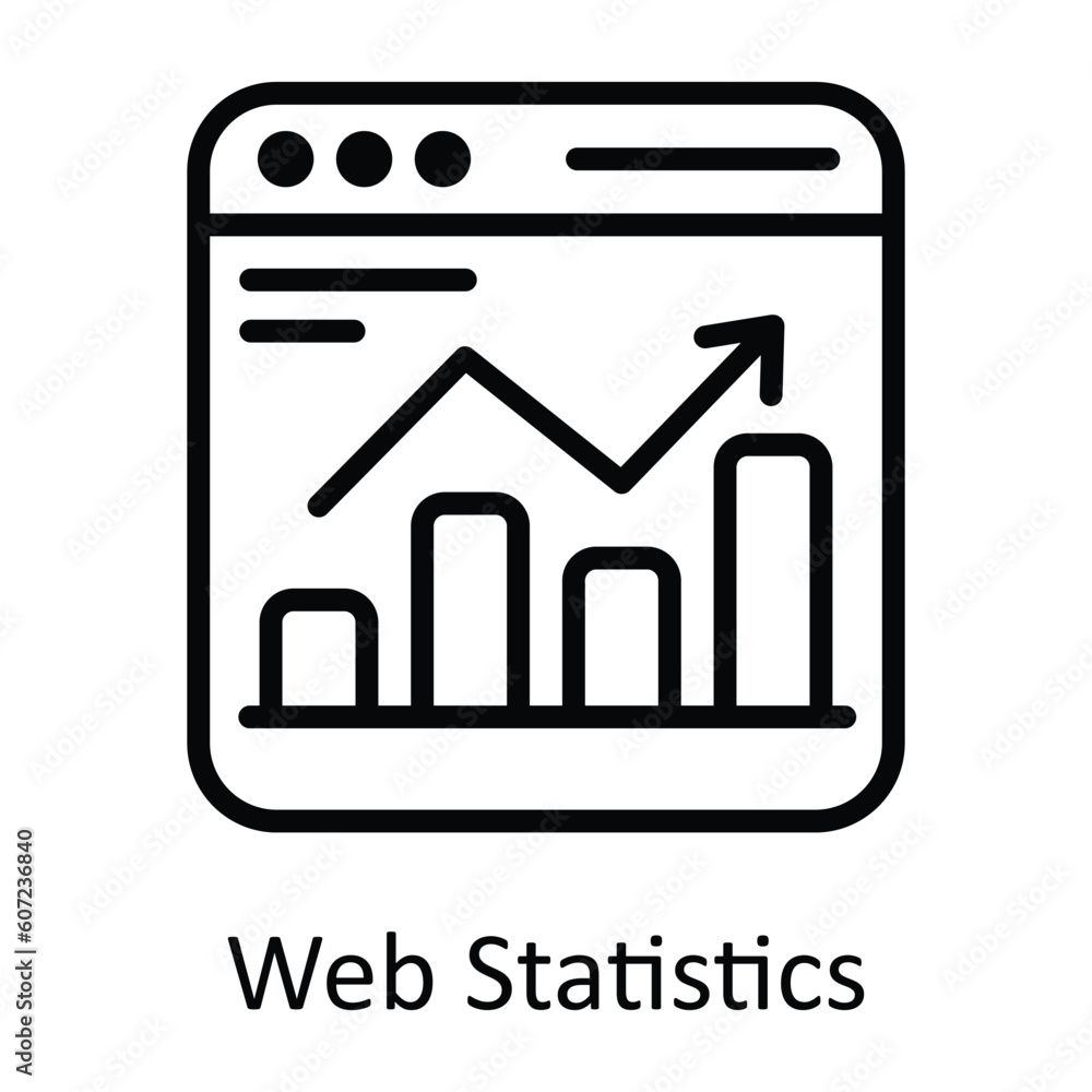 Poster web statistics vector outline icon design illustration. seo and web symbol on white background eps 1