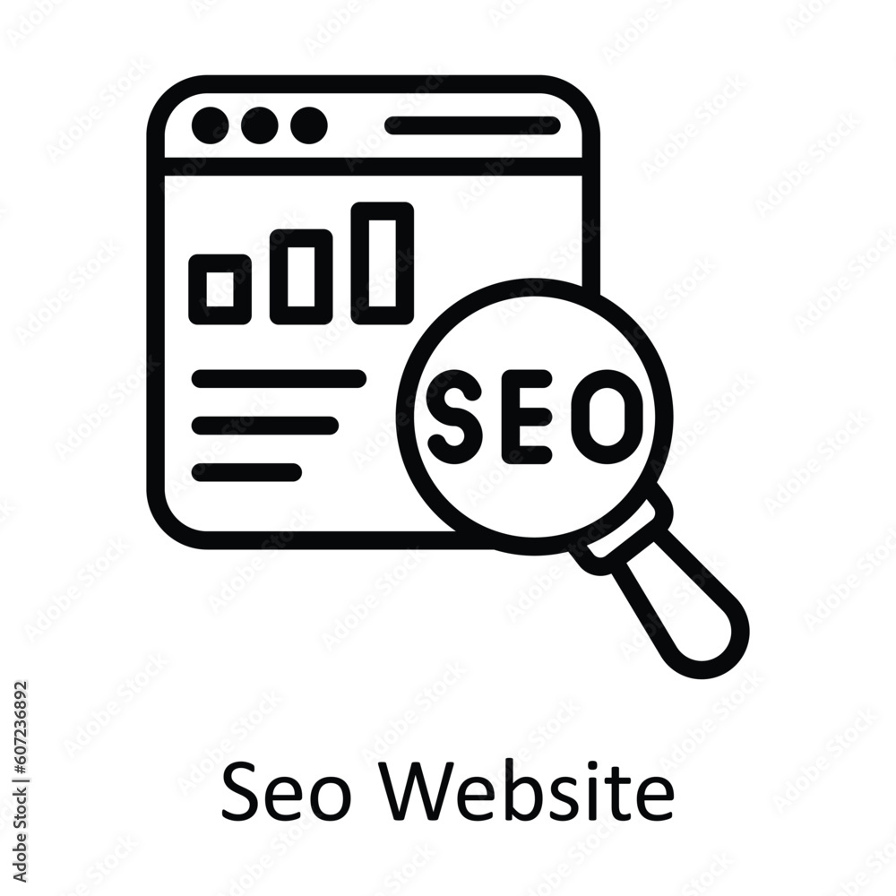 Aufkleber seo website vector outline icon design illustration. seo and web symbol on white background eps 10 f