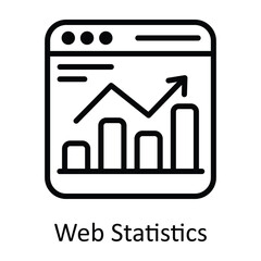 Web Statistics  Vector  outline Icon Design illustration. Seo and web Symbol on White background EPS 10 File