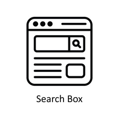 Search Box  Vector  outline Icon Design illustration. Seo and web Symbol on White background EPS 10 File