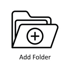 Add Folder Vector  outline Icon Design illustration. Seo and web Symbol on White background EPS 10 File