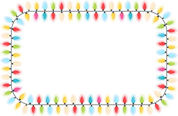 Frame made of Christmas lights