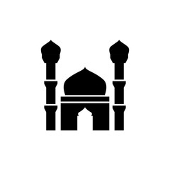 Mosque illustration, can be used as prayer symbol and qibla.