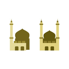 Mosque illustration, can be used as prayer symbol and qibla.