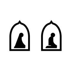 Mosque illustration, can be used as prayer symbol and qibla.