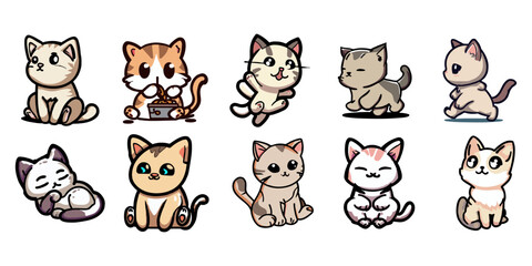 Cat vector set collection graphic clipart design
