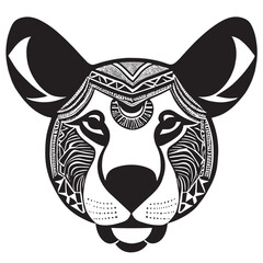 animal head vector black and white