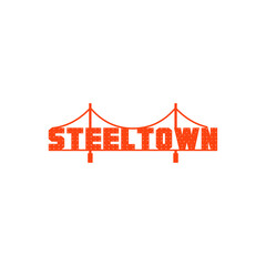 SteelTown Bridge Logo Design Vector