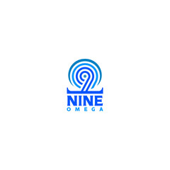 Omega Nine Logo Design Vector
