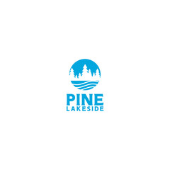 Pine Lakeside Logo Design Vector