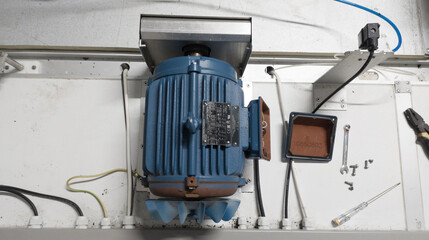 Induction motor driven of fan blower on the machinery.
