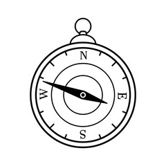 compass line icon. Camping equipment