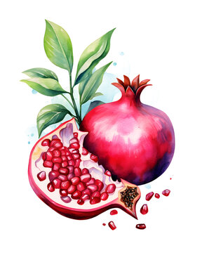 Watercolor Pomegranate Png