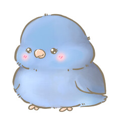 Cobalt Female Pacific Parrotlets Cute Illustration