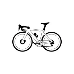 Fototapeta premium Touring bike or Bicycle icon vector illustration in trendy black and white style. Top choice of world bicycle day design element. Editable graphic resources for many purposes. 