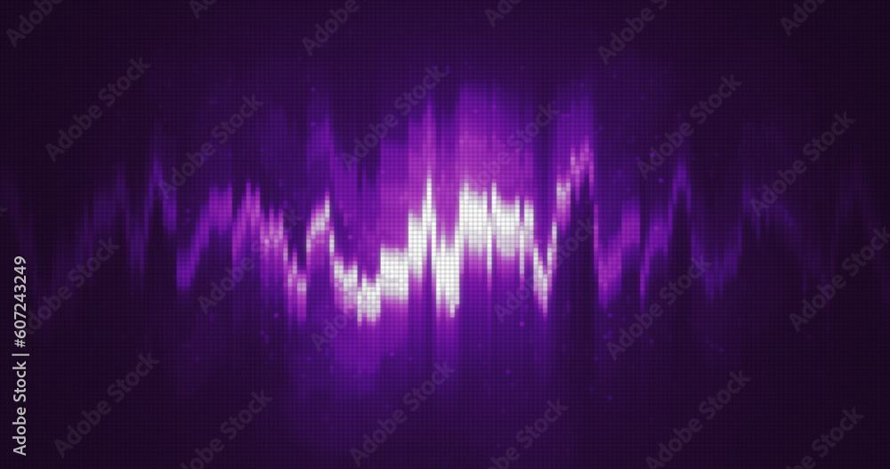 Aufkleber abstract purple energy equalizer from particles and points abstract background