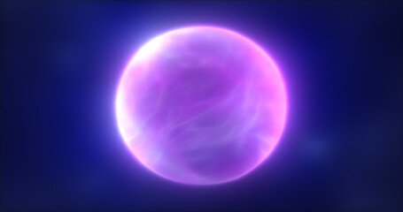 Abstract purple energy sphere round glowing magical digital futuristic space background