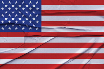 Fototapeta na wymiar American flag made of crumpled paper