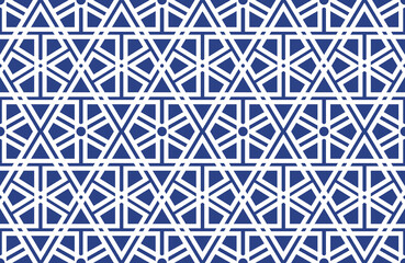seamless blue Geometric repeat pattern 
