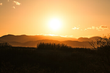 sunset in the mountains