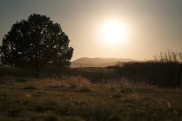 sunset in the mountains