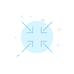 Minimize a window flat vector icon. Filled line style. Blue monochrome design. Editable stroke