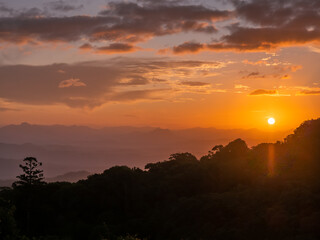 sunset over the mountains