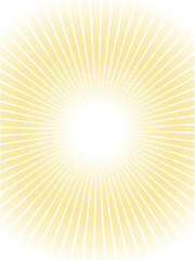 Obraz premium 太陽光線が空に輝くイメージの集中線背景_ライトオレンジ_縦