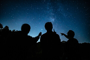 group of people with milkyway