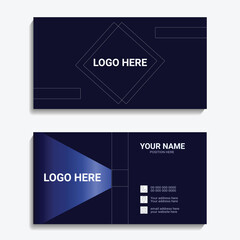 Business card design template, Clean professional business card template,business card template. Dark Blue color and white text,icon.