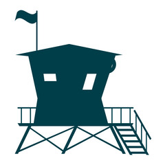 Lifeguard Tower icon. Station beach building illustration