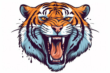 Roaring Tiger Face coloring book