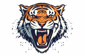Fototapeta premium Roaring Tiger Face coloring book