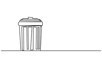 design vector illustration of a single continuous line trash can