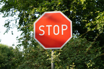 Polish road signs, red sign stop.