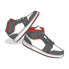 An energetic vector illustration featuring a collection of sporty sneakers, ideal for fitness enthusiasts and athletes seeking both style and functionality.