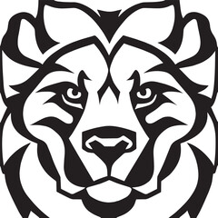 animal head vector black and white