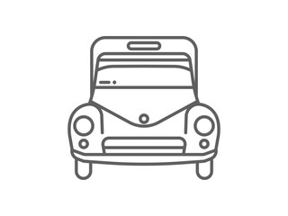 front view microbus icon line art