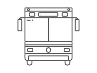 front view bus icon line art