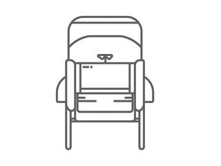 front view rickshaw icon line art
